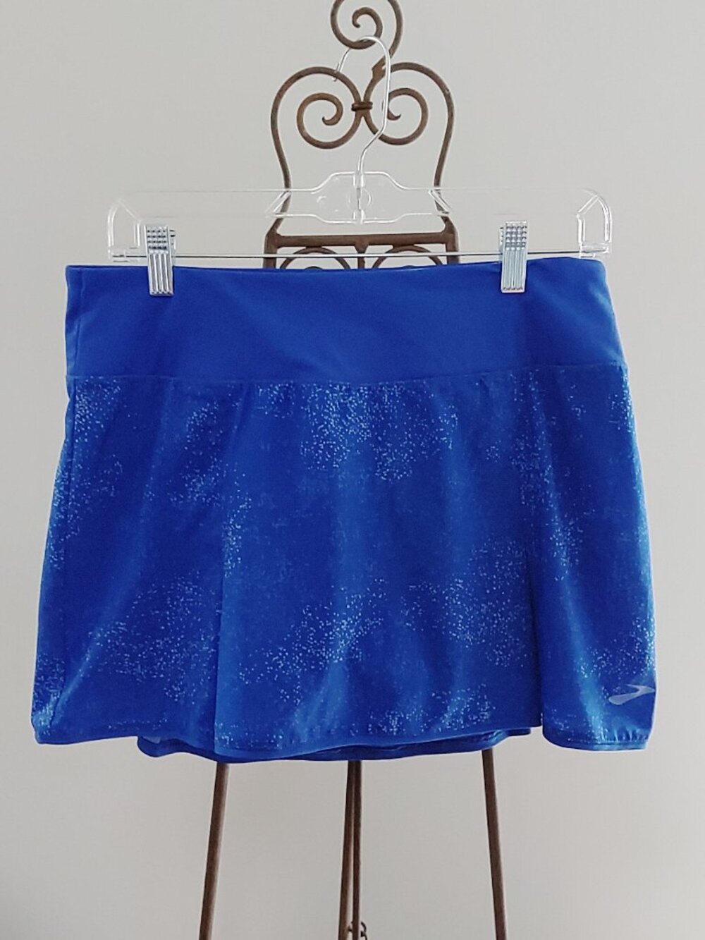 Brooks Skort Tennis Pickleball Sporty Blue Speckled Pleats Pocket in Waistband M